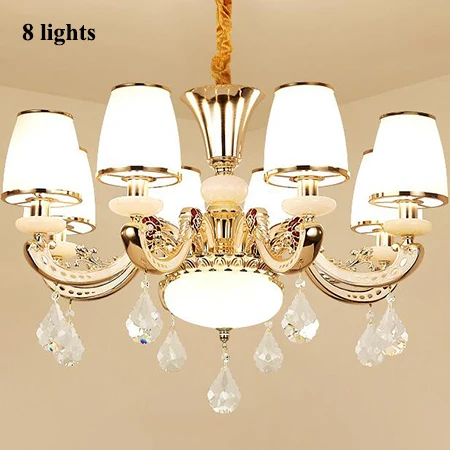 8 lights Современные светодиодные люстры из золотистого цинкового сплава для гостиной, стеклянные светодиодные подвесные люстры, светильники для столовой, подвесные светильники - Цвет абажура: 8 lights