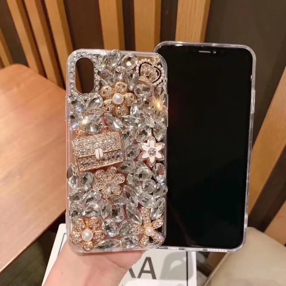 Роскошный 3D чехол XINGDUO со стразами короной и кристаллами для Samsung S10 S8 S9 Plus