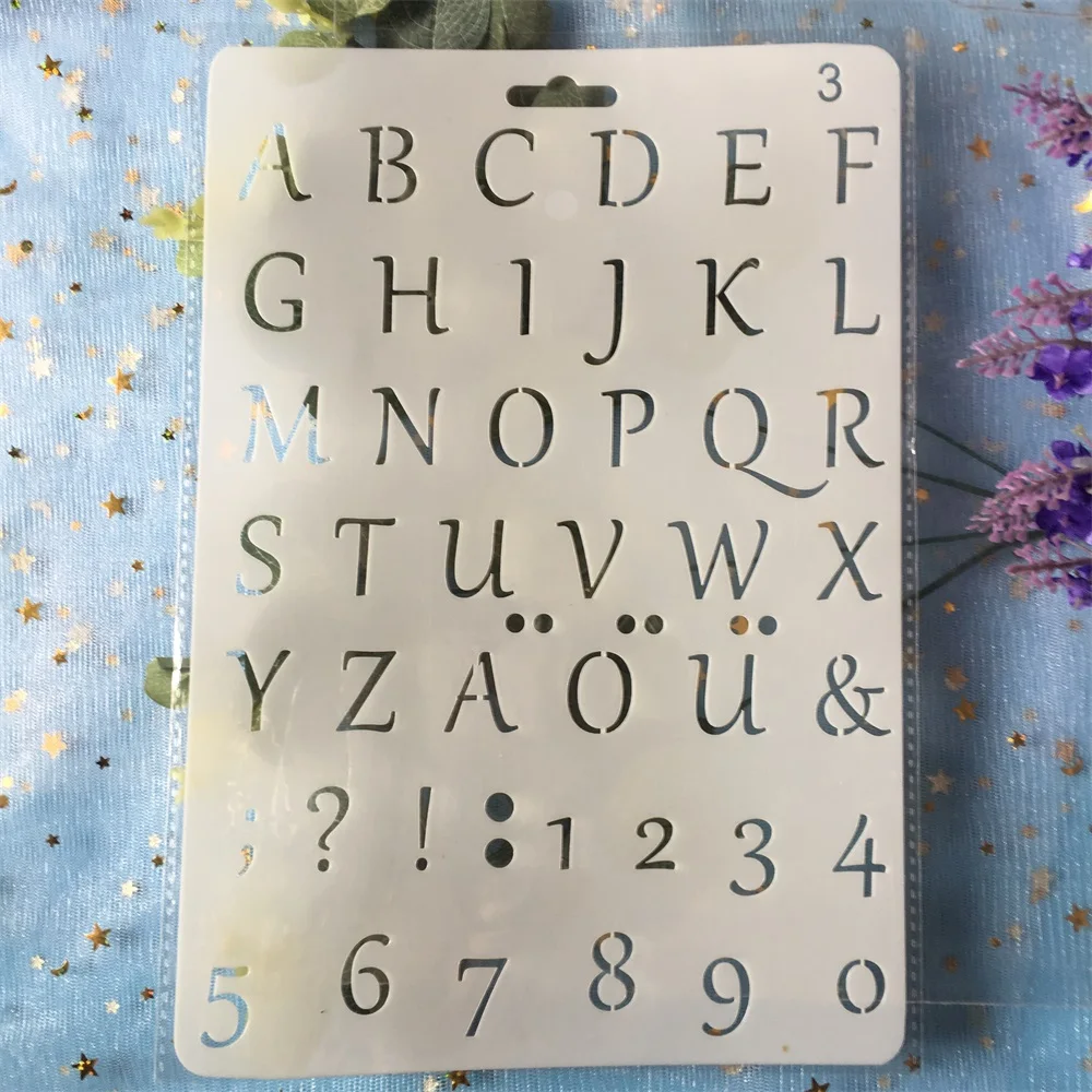 

26cm Alphabet Letters Number DIY Craft Layering Stencils Painting Scrapbooking Stamping Embossing Album Paper Template