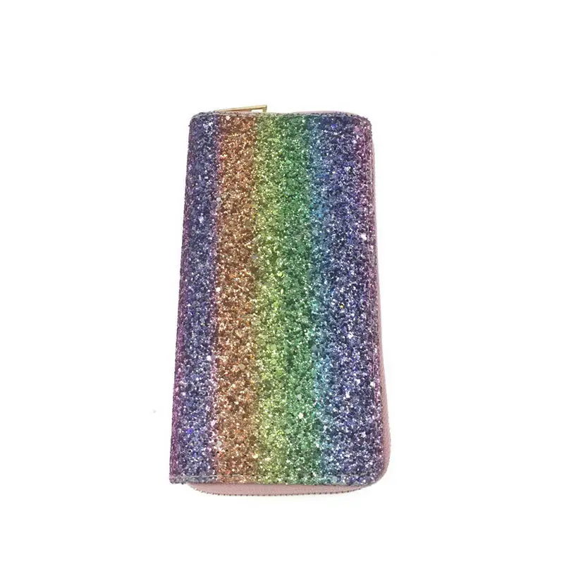 Rainbow KANDRA, модный кошелек с блестки в виде пайеток для женщин, Длинный кошелек из искусственной кожи, кошелек для монет, женские кошельки, подарки для девушек - Цвет: Rainbow