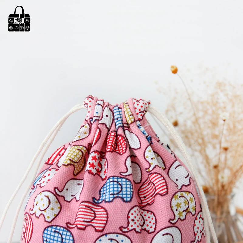 Сумка-Пыльник из 100% хлопка с принтом розового слона дорожная сумка для хранения