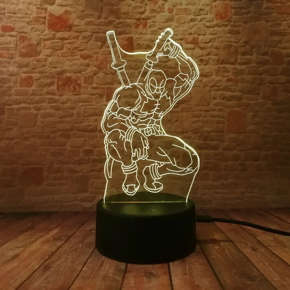 5 различных супергероев Человек-паук 3D лампа 7 цветов светодиодный градиентный ночной Светильник дети Lampara спящий творческий подарок на праздник