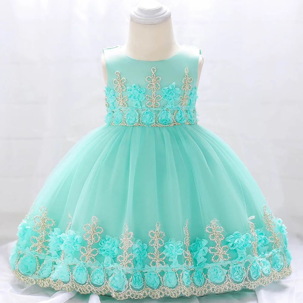 Летнее платье на крестины для маленьких девочек; vestido infantil; платье принцессы для первого дня рождения; свадебное платье; Одежда для девочек