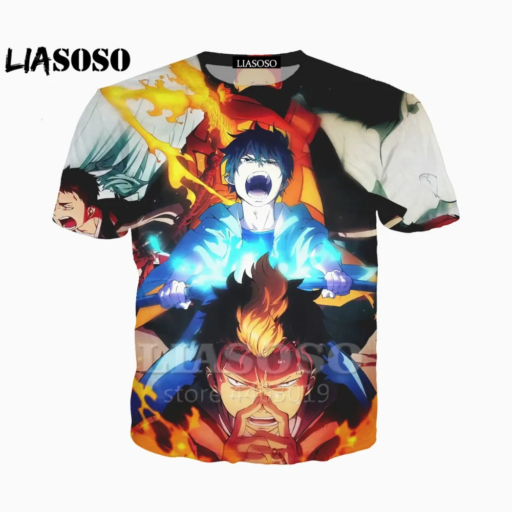 LIASOSO Новые футболки мужские/женские классические с принтом из аниме Blue Exorcist 3D