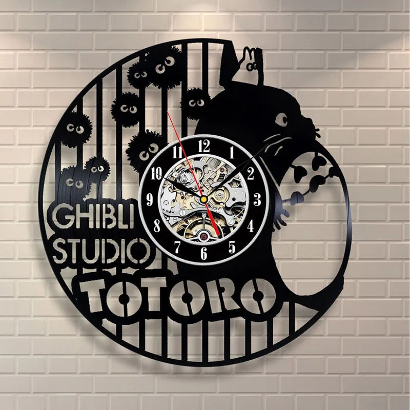 Виниловая пластинка настенные часы классические студия Ghibli Аниме Тоторо Ретро CD
