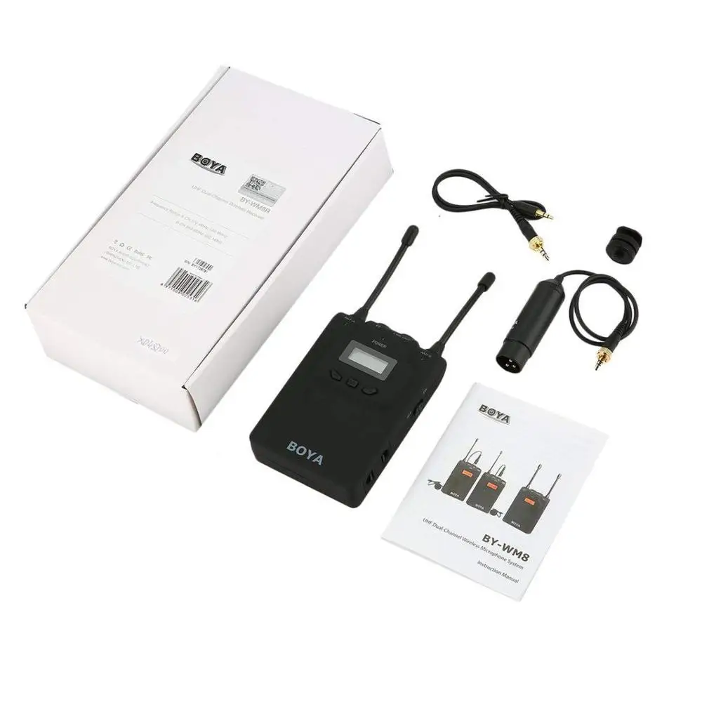 

BOYA BY-WM8R / BY-WM6R UHF Dual-Channel Wireless Bodypack Receiver with 48 Channels for BY-WM6 BY-WM8 Nikon Sony DSLR Camera