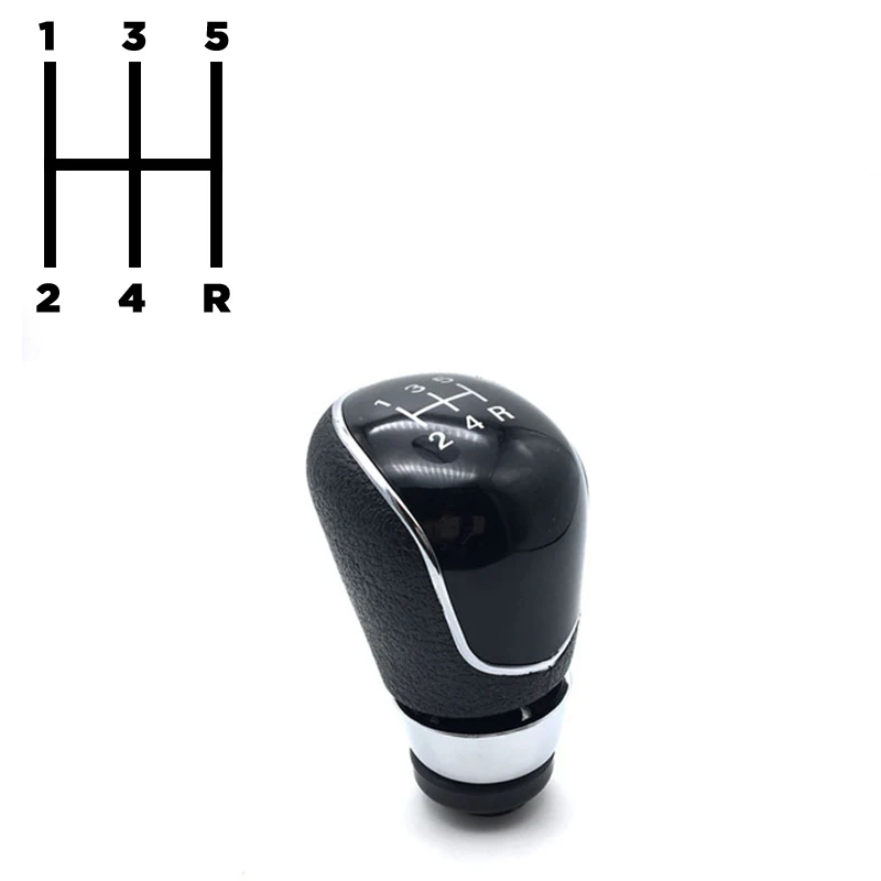 black-12345R 5 6 скоростей ручной рычаг переключения передач Ручка с кожаной загрузкой для FORD FOCUS MK2 FL MK3 MK4 MK7 MONDEO MK3 C-MAX S-MAX TRANSIT GALAXY - Название цвета: black-12345R