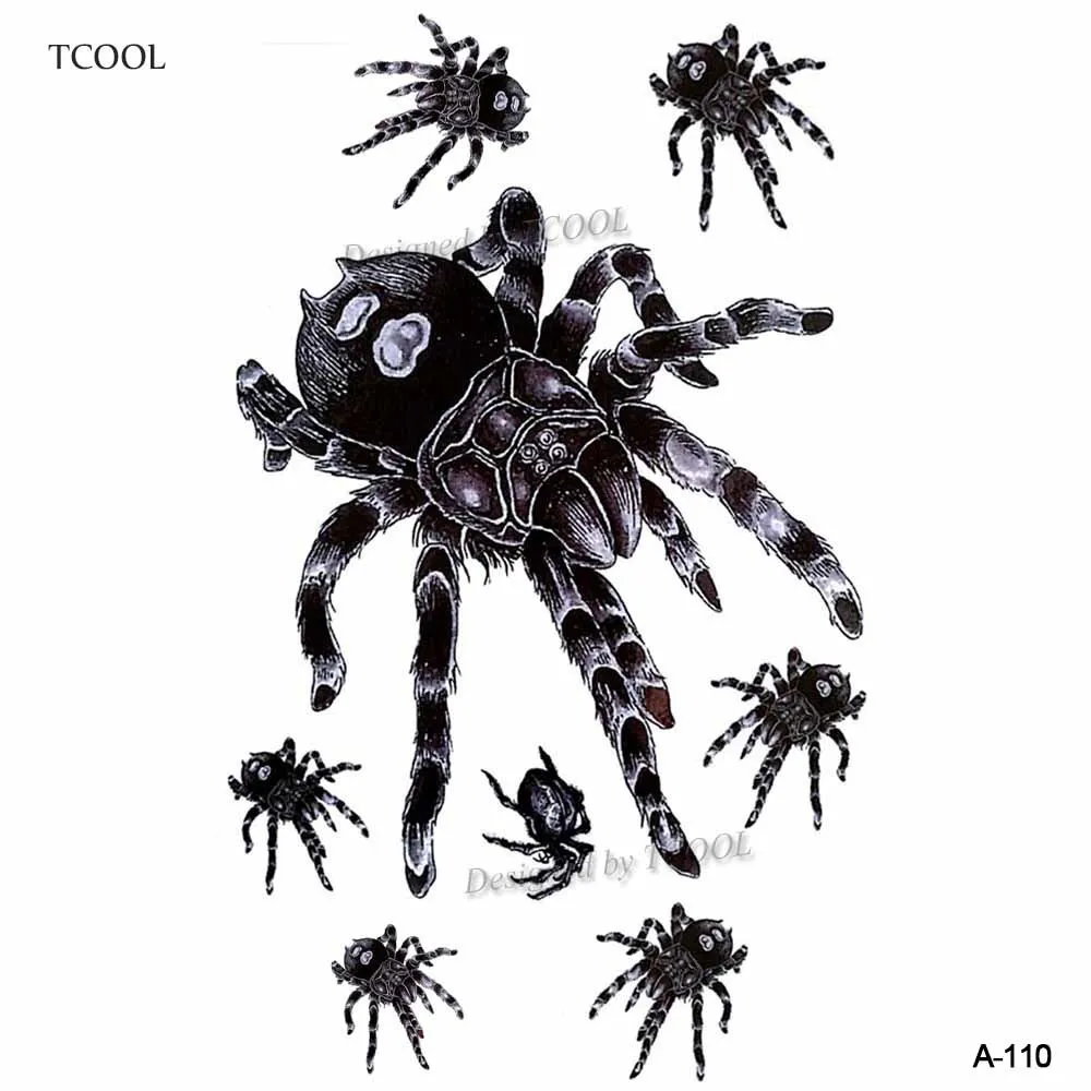 Временная татуировка HXMAN Spider водонепроницаемая Женская наклейка боди арт тату с