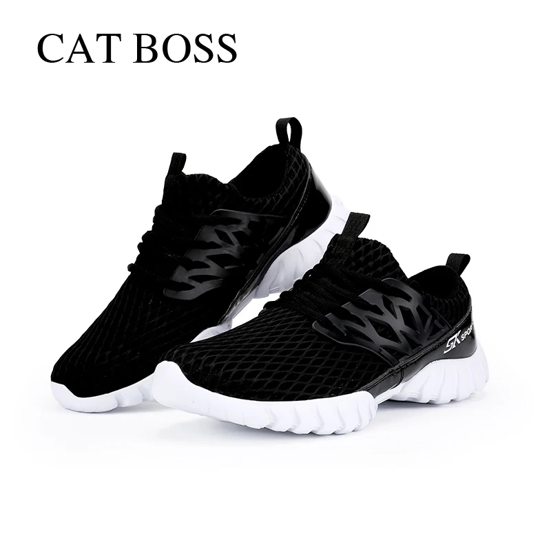 Кот босс 2017 Yeezys Air Для мужчин сетки ткань дышащая легкая Кроссовки Классические
