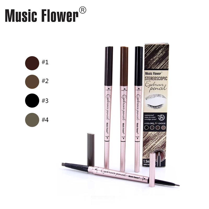Music Flower двойной головкой карандаш для бровей устойчивые к воде стереоскопический