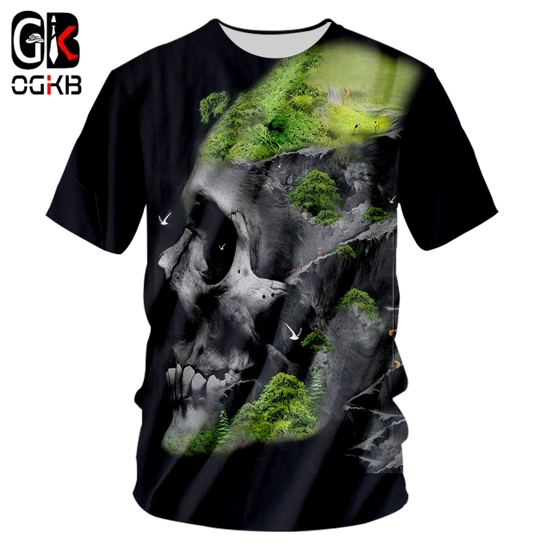 Футболка OGKB с о вырезом Мужская футболка коротким рукавом и 3D принтом в виде