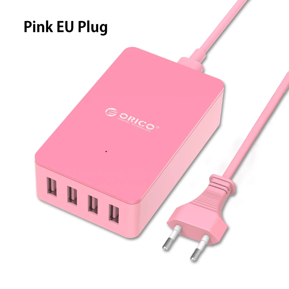 ORICO 4 Порты и разъёмы USB Зарядное устройство Адаптер 5В 2.4A 15 Вт быстрой зарядки для iPhone samsung Xiaomi - Тип штекера: Pink EU