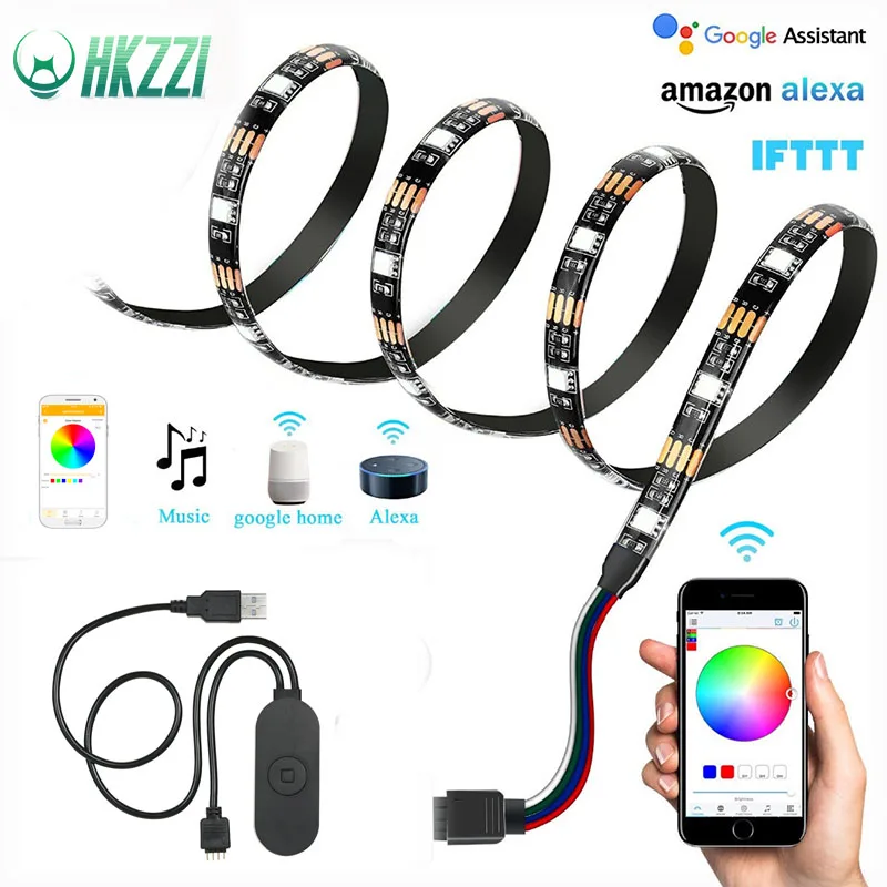 HKZZI USB Беспроводная Alexa Голосовая умная RGB 5050 водонепроницаемая гибкая световая