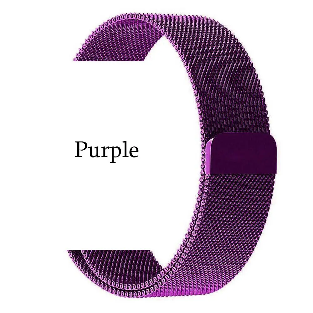 Purple TORQUILA Миланский ремешок для наручных часов Apple Watch Series 4/3/2/1 38 мм/40 мм Нержавеющая сталь магнитный металлический ремешок для наручных часов iWatch, 42 мм/44 мм - Цвет ремешка: Purple