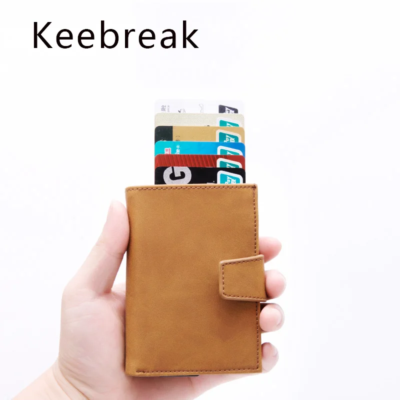 KEEBREAK Анти RFID защита алюминиевый мужской держатель для карт id банковской