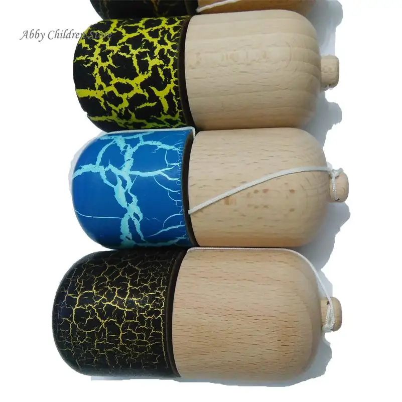 Abbyfrank 5 отверстий 5 чашка деревянная Kendama Традиционная игрушка мяч игра PU крашеный пляжный Kendama мячик для жонглирования подарок для детей и взрослых