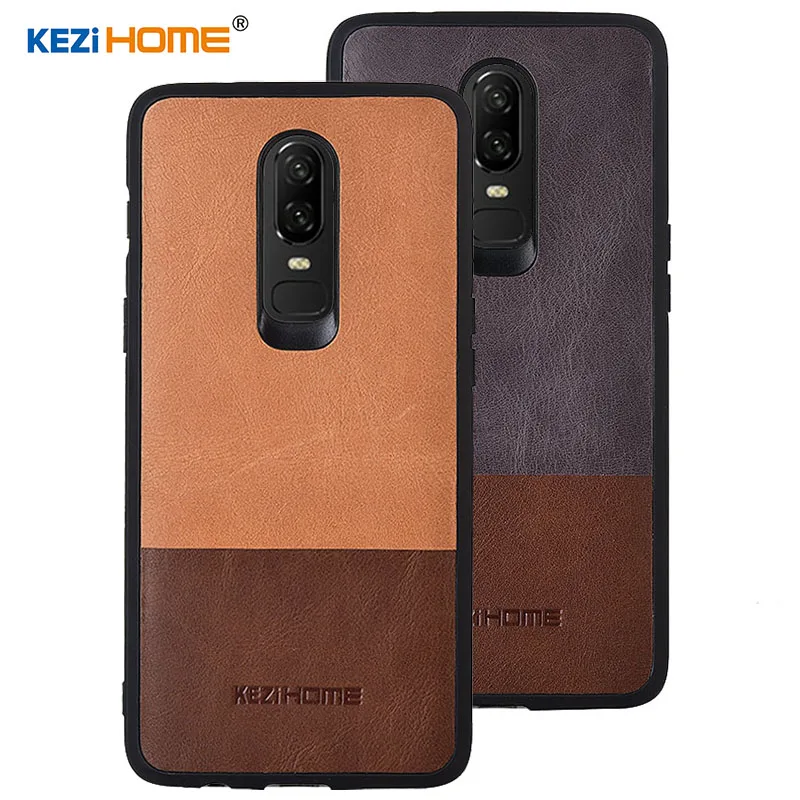 Чехол для Oneplus 6 KEZiHOME роскошный популярный цвет натуральная кожа силиконовый край