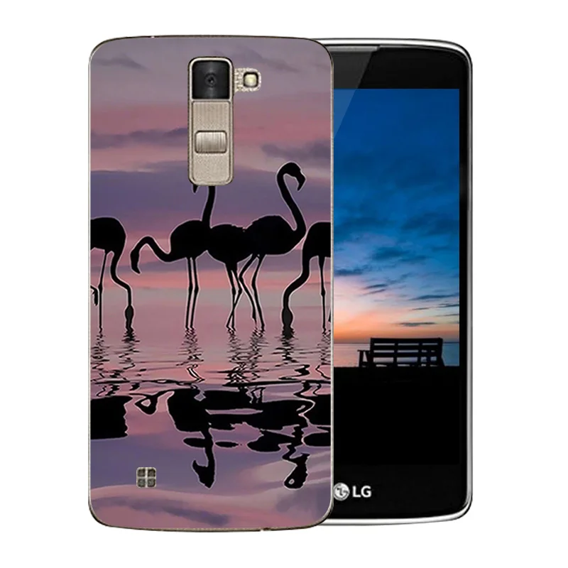 Мягкий ТПУ чехол для телефона LG K8 Lte K350 K350E K350N 5 0 дюймов задней крышки Фламинго