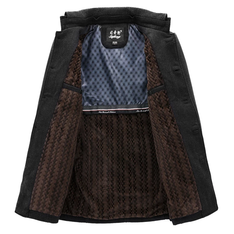 Классическое Шерстяное полупальто для мужчин Модель 2016 года зимнее модное