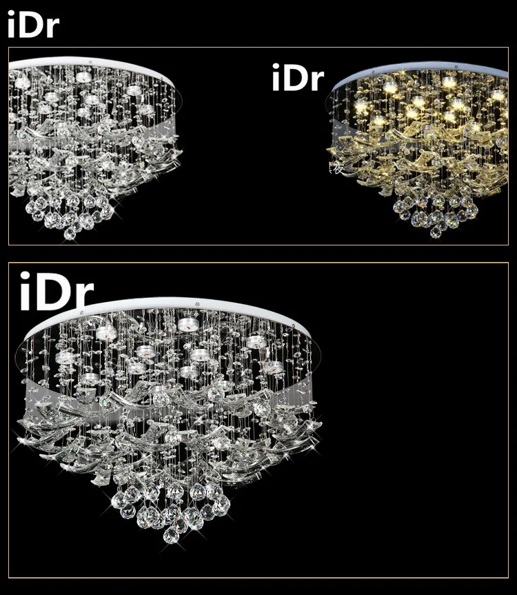 European modern minimalist living room lights circular LED lamp crystal chandelier bedroom restaurant with Upscale atmosphere | Освещение