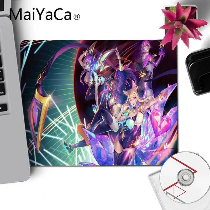 No Lock Edge25x29cm MaiYaCa League of Legends для девочек группа K DA Akali Ahri комфорта маленькая Мышь коврик игровой Мышь пусковая площадка коврик для мыши, клавиатуры аниме Мышь pad - Цвет: No Lock Edge25x29cm