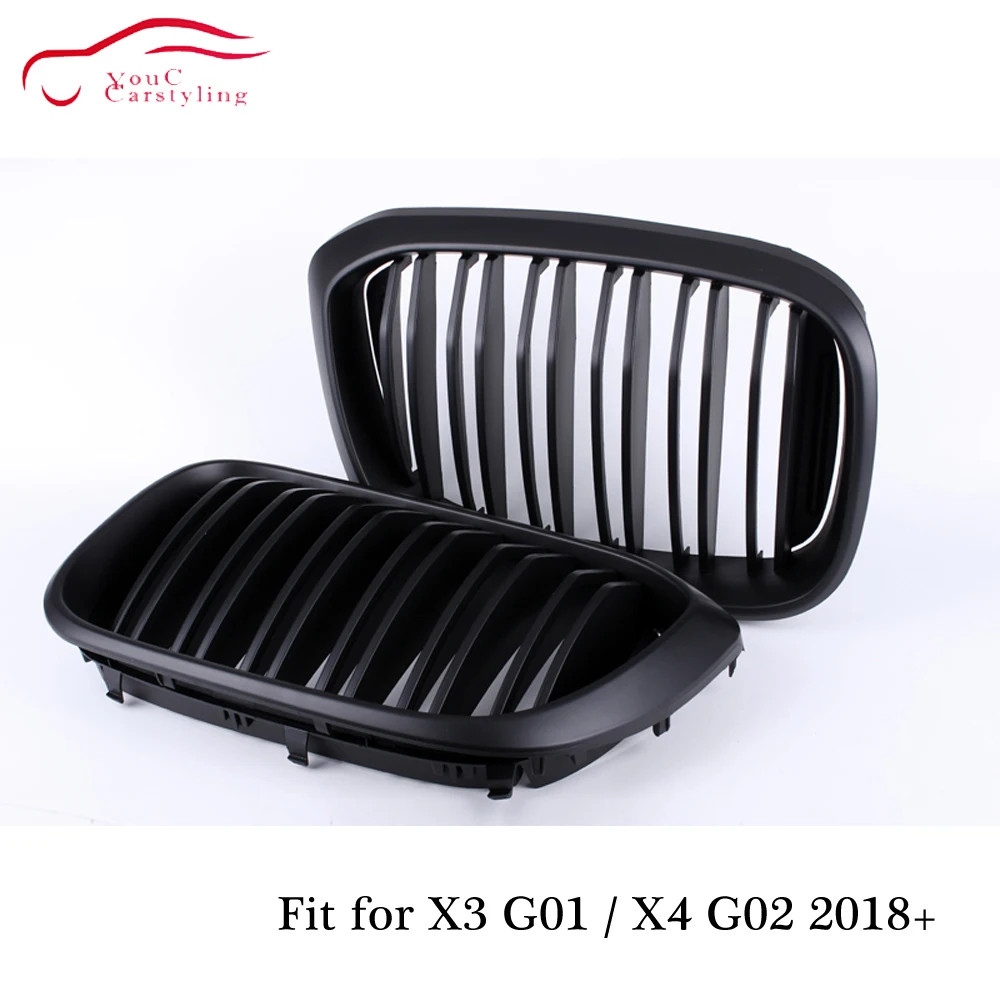 Новый X3 X4 передний бампер ножная решетка для BMW G01 G4 G02 2018 2019 двойная планка матовая