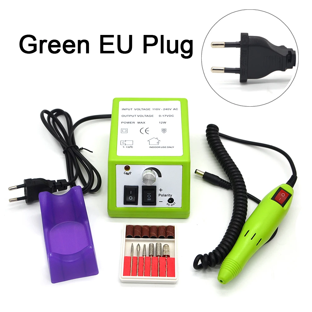 220V EU plug Электрический сверло ногтя маникюрный набор ногтей Педикюр Pen машина Комплект ногтей сверла розового и серого маникюр ногтей машина - Цвет: 220V EU plug