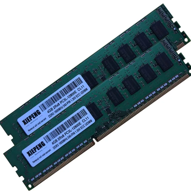 

Server RAM DDR3L 4GB 1600MHz 8GB 2Rx8 PC3L-12800E Memory 8G 1600 DDR3L ECC PC3 12800 1.35V low voltage unbuffered SDRAM