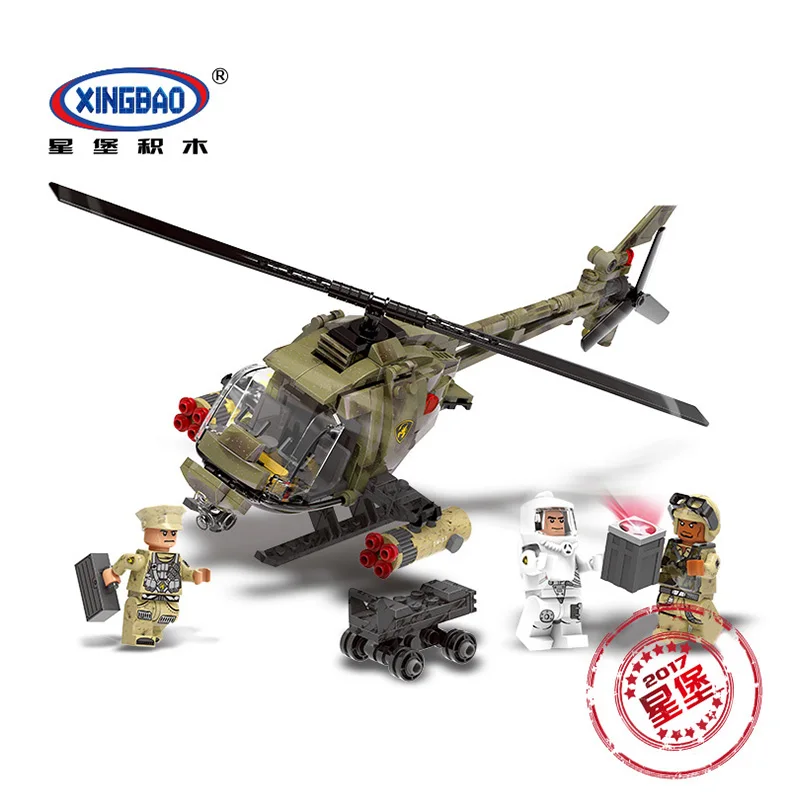 XINGBAO 06013 настоящий 621 шт военные серии Les Combats Helicoptere Ensemble Blocs de Construction Briques Drole De
