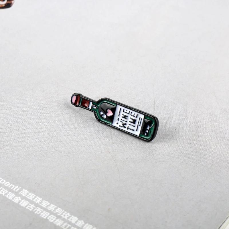 Wine Time Mini Cute Pins Red Bottle Cup Brooches Enamel Pin Badge Cartoon Jewelry Bag Clothes For Lovers Best Friend | Украшения и
