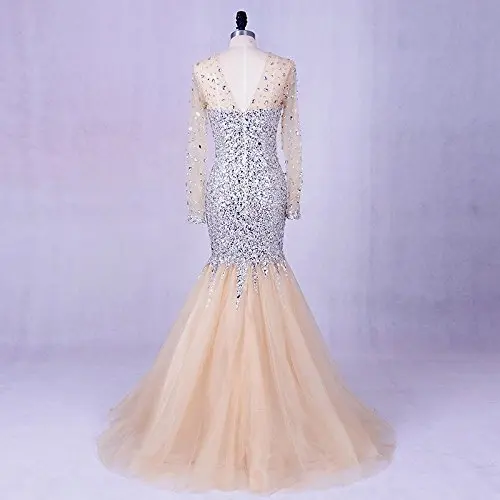 Роскошное Свадебное платье ANGELSBRIDEP с длинными рукавами и кристаллами 2021
