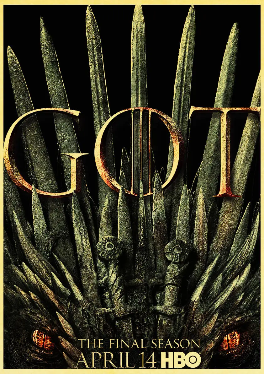 E144 Игра трона GOT Сезон 8 Джон Сноу постер фильмов в стиле винтаж для дома гостиной спальни настенный Декор печатная Картина Настенная живопись - Цвет: E144