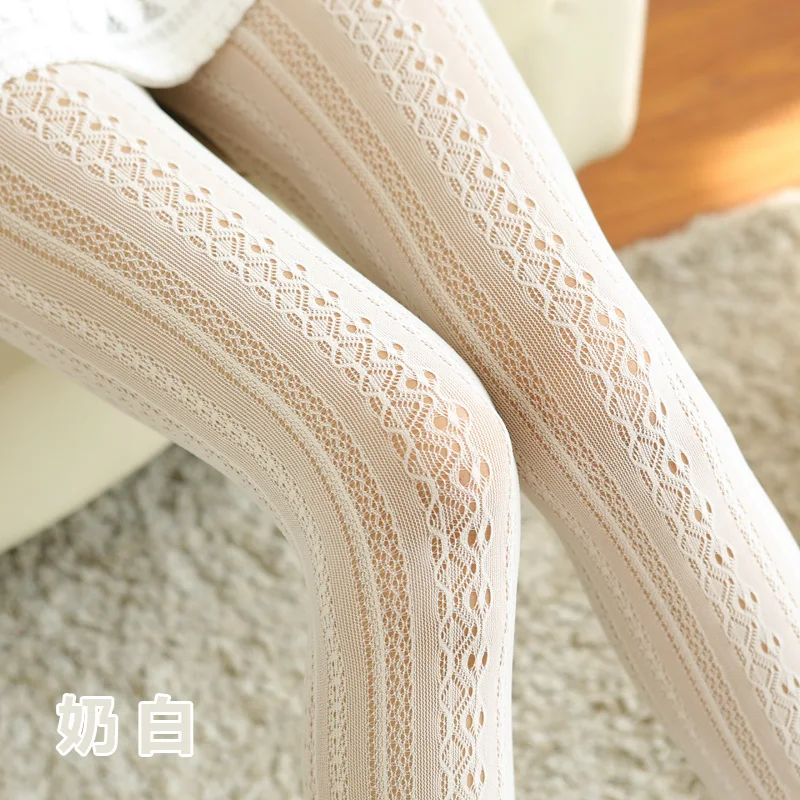 1pair Women Fishnet Tights Lace hollow Sexy Female Pantyhose Stockings Hollow Out Silk For Girl Woman Collant Hosiery | Женская одежда