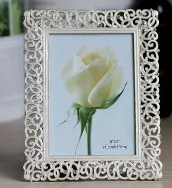 7inch silver white Европейская металлическая рамка для картины Европейский сплав фоторамки домашний декоративный элемент свадебные подарки фотостудия Подарки Свадебные украшения XC026 - Цвет: 7inch silver white