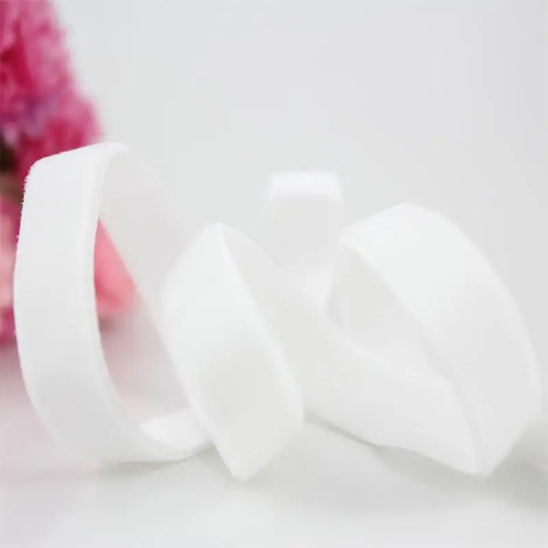 white velvet ribbon Белый черный, розовый синий 9 мм одно лицо эластичные бархатные ленты 20 метров 3/" эластичный Вышивание Интимные аксессуары DIY лентами оголовье - Цвет: white velvet ribbon