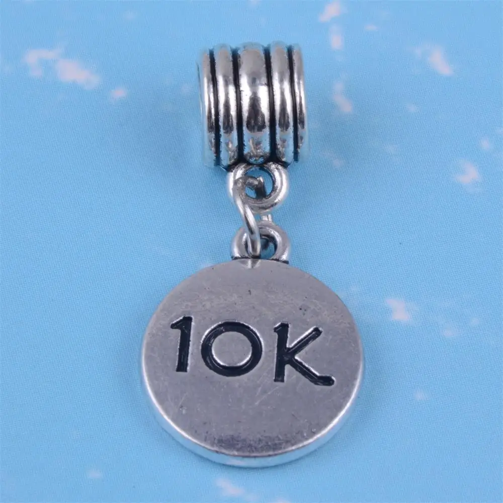 My shape Marathon бегущая палка фигурка любовь к бегу 5K амулеты плавающие бусины подходят для браслетов Pandora DIY ювелирные изделия 10 шт - Цвет: 10k