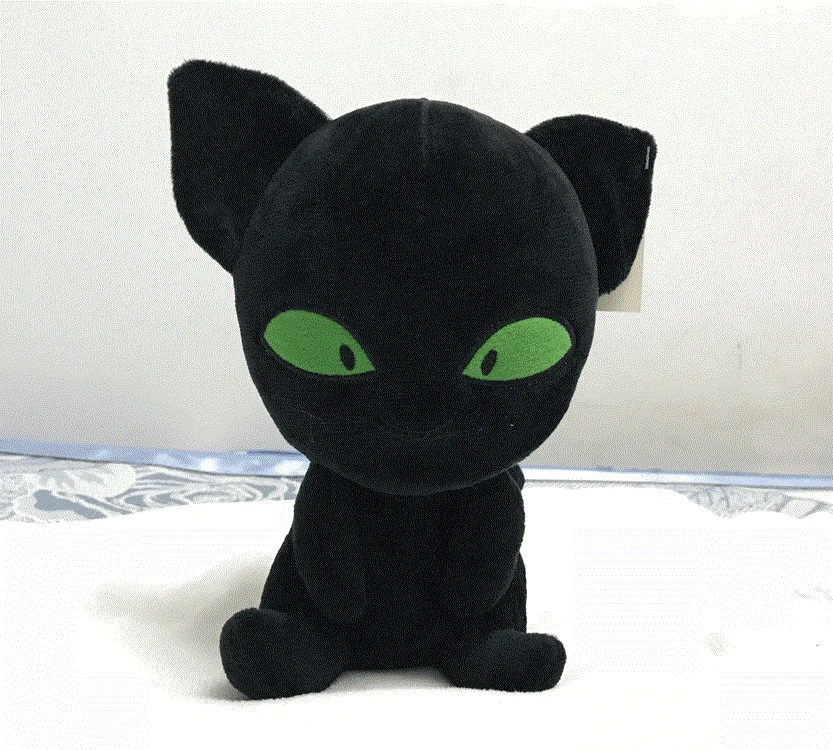 20CM Black 20 см Божья коровка кошка плагг& Тикки Нуар плюшевая игрушка плюшевая подвеска зажим Брелок Леди Баг Адриен маринетт плюшевые игрушки кукла - Цвет: 20CM Black