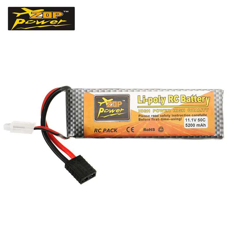 Аккумуляторная батарея ZOP Power 11 1 В 5200 мАч 50C 3S Lipo с штепсельной вилкой T R X для Wltoys 1/8
