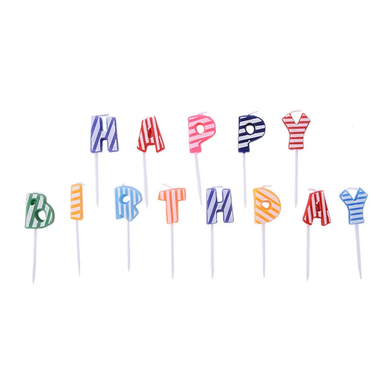 Творческий Золото письмо с днем рождения свечи без запаха декоративные парафин