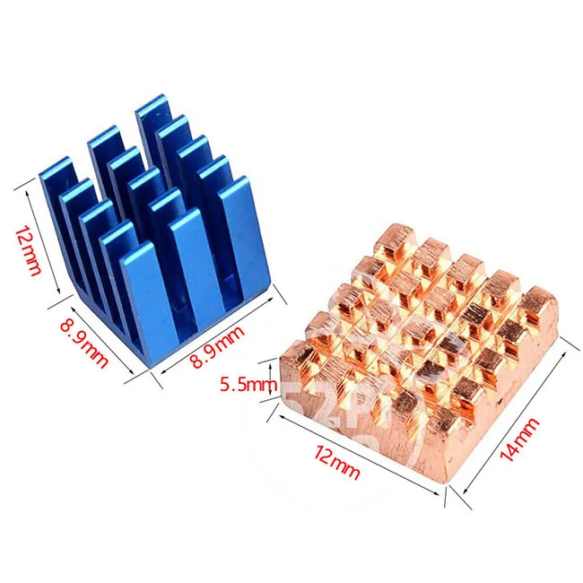 Raspberry Pi heatsinks kit Alu blue Copper heatsink | Компьютеры и офис