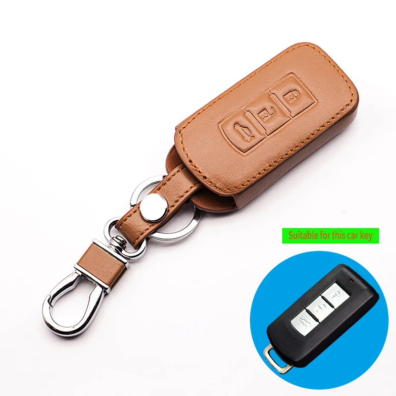 100% кожаный чехол для ключей новейший Mitsubishi ASX expansion movement 3 кнопки smart key