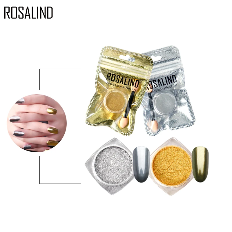 ROSALIND 1 шт. лак для ногтей хромированный пигмент украшение Блеск алюминиевые