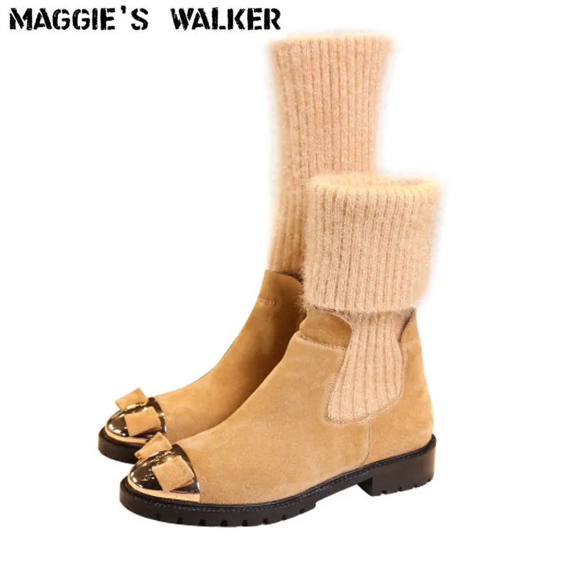 Женские высокие сапоги Maggie's Walker зимние из натуральной кожи яркое цветное