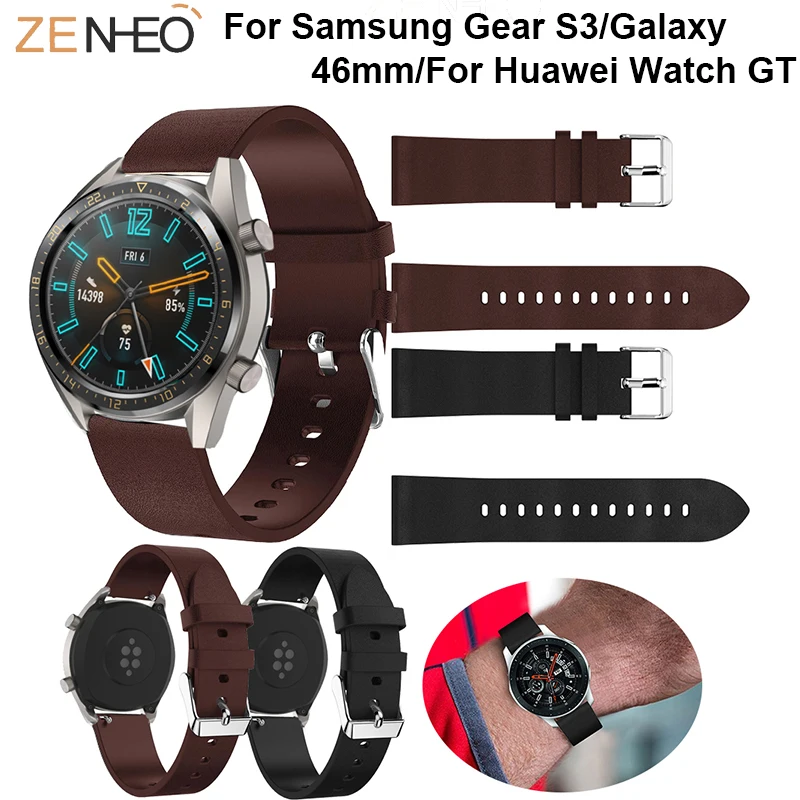 

Кожаный наручный ремешок 22 мм для Huawei Watch GT часы ремни Замена для Samsung Gear S3 Frontier классические часы браслет