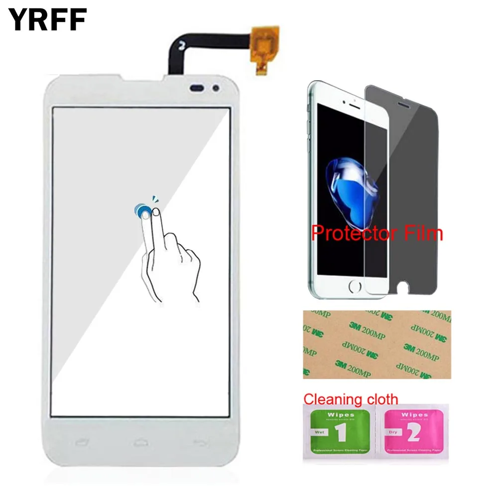Сенсорный экран дигитайзер панель для Fly IQ4415 IQ 4415 Сенсорный Экран 4,5 ''Переднее стекло Сенсорные Инструменты Защитная Пленка Клей - Color: White No Tools