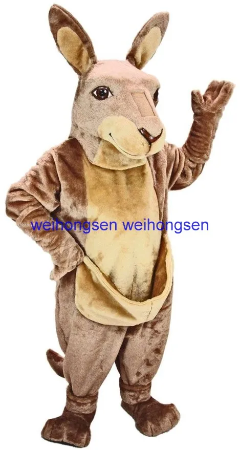 Can be washed with water High quality EVA Material Helmet Ultra soft velvet fabric Kanga Kangaroo Mascot Costumes Unisex 175 |