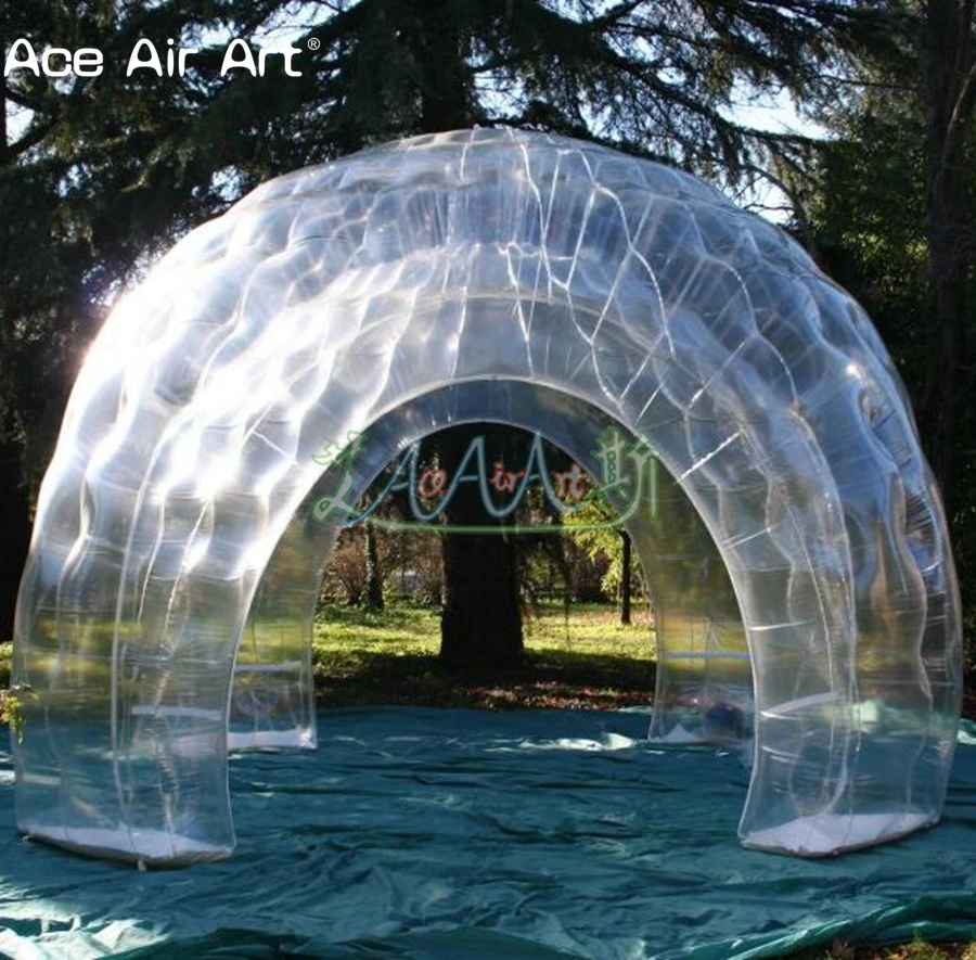 4 м диаметр последний дизайн надувной прозрачный материал купол навес igloo