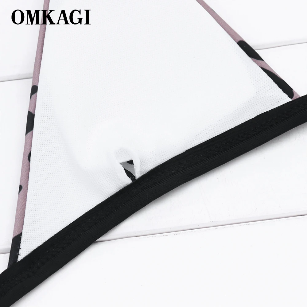 OMKAGI, бикини с животным принтом, Леопардовый купальник, женский сексуальный купальник с пуш-ап, купальный костюм, купальный костюм с высокой посадкой, пляжная одежда