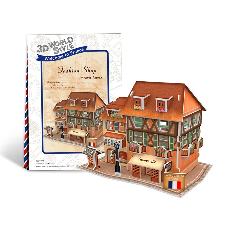 Cubic Fun 3d Puzzle Model French Flavor Set Four Scene for Kids | Игрушки и хобби