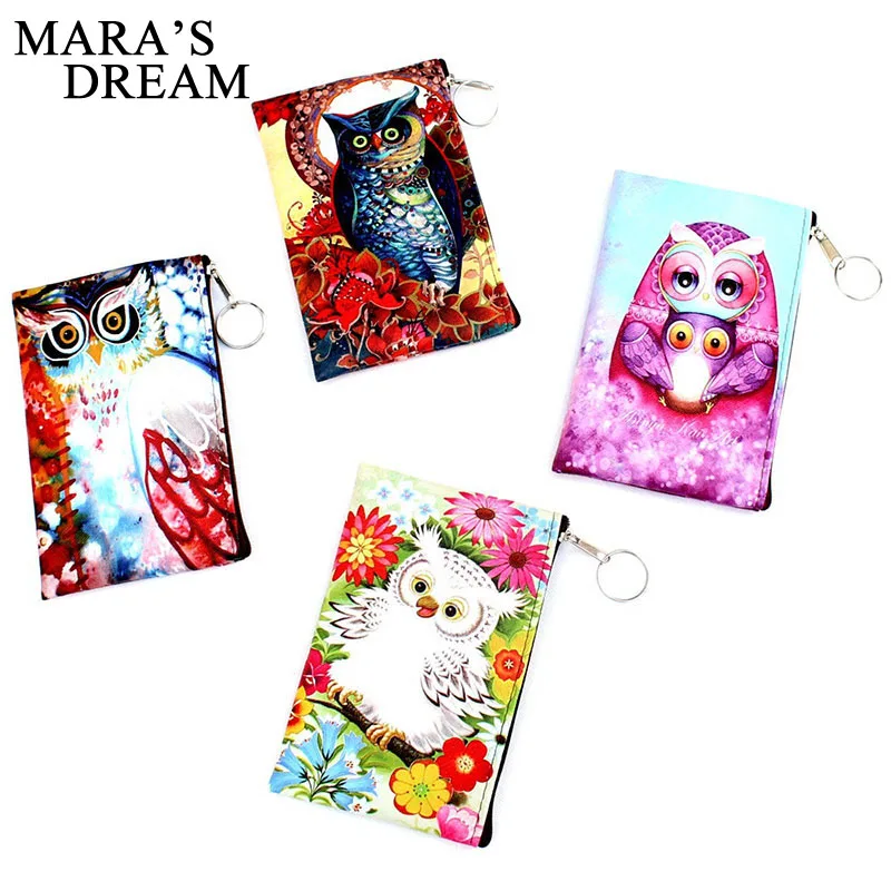 Кошелек для мелочи Mara's Dream 2018 с принтом Совы и слона женская сумка на молнии